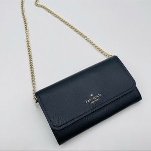 Kate Spade New York Refined Grain Leather Chain Wallet Crossbody